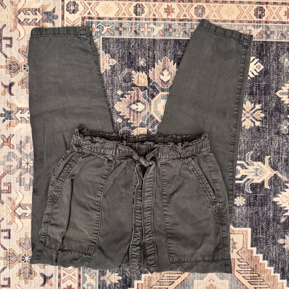 Aerie Pull On High-Waist Cargo Pants Washed Charcoal Gray Women’s Size XS